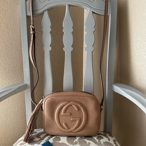 ‼️SOLD‼️ Gucci Soho Disco Bag Small Leather Camelia Beige Crossbody - Picture 4 of 16